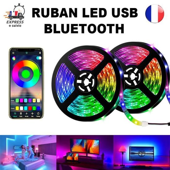 Bande LED USB 1M RGB Ruban Décoration Flexible Bluetooth