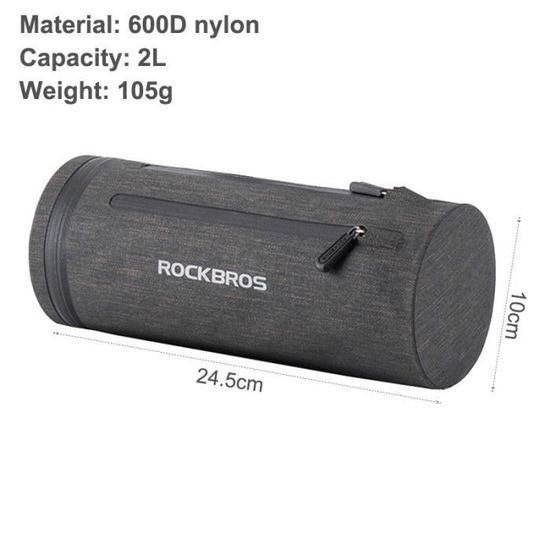 ROCKBROS Sac de Guidon Imperméable Avant Extensible 7-14L Sac de Rangement Deux Ouvertures Grande Capacité pour VTT et Vélo de Route