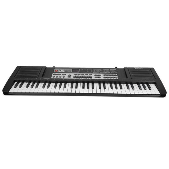 Clavier Électronique Clavier Piano Numérique Portable Clavier Musical Avec 61 Touches Et Pupitre Enceintes Integrees Sortie De Casque Ideal Pour Debutants Noir