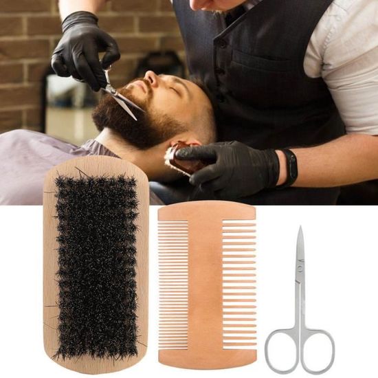 Kit Ciseaux Barbe Et Moustache ASIPRO – Inclut Peigne Barbe Et Peigne Moustache – Acier Inoxydable – Neuf