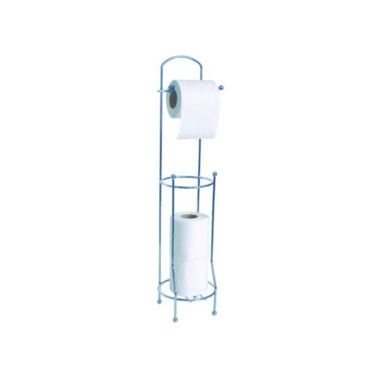 MSV Bergamo Porte-Rouleau WC 3 En 1 Acier Inoxydable Et Verre - Brosse WC Et Support Papier Toilette Inclus