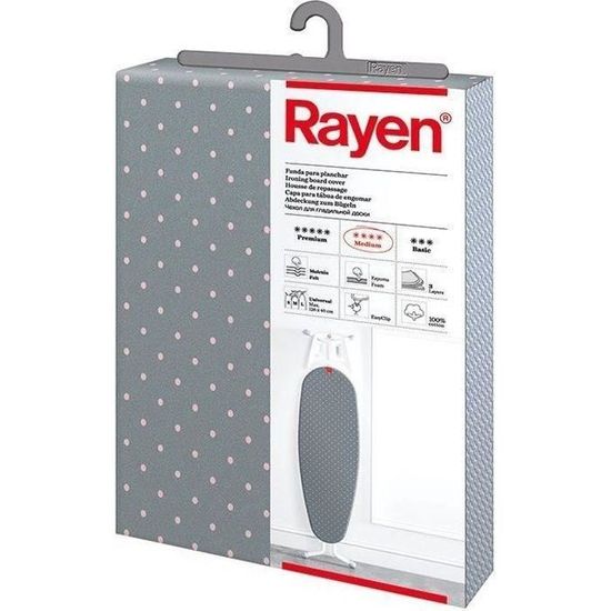 Rayen 6143.11 Housse Table à Repasser Tissu de Laine/Mousse Gris 45 x 130 x  3 cm