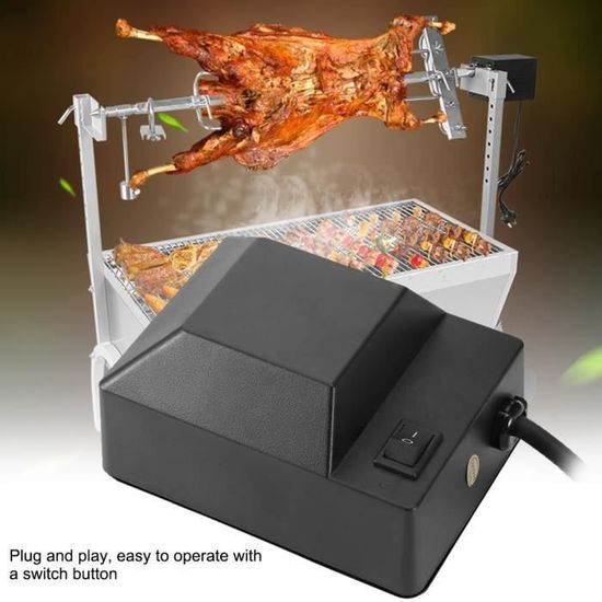 BBQ-Toro - Moteur Tournebroche Acier Inoxydable - 2 Tours/min - 4W - Pour Brochettes Jusqu'à 10kg