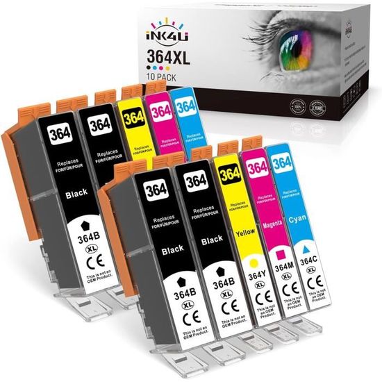 Starlet24 5 Cartucce 364XL Compatibili HP – Nero Ad Alta Resa Per Photosmart, Deskjet E Officejet (Confezione Da 5)
