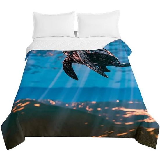 Chickw1 Couvre-Lit Matelassé 3D Panda Noir 150x200cm - Microfibre Douce Hiver Été