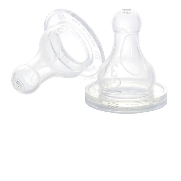 BEABA Lot 2 tétines silicone1er âge