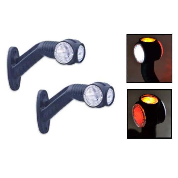 2x 12V / 24V LED BLANC ORANGE ROUGE FEUX DE GABARIT CAMION CARAVANE