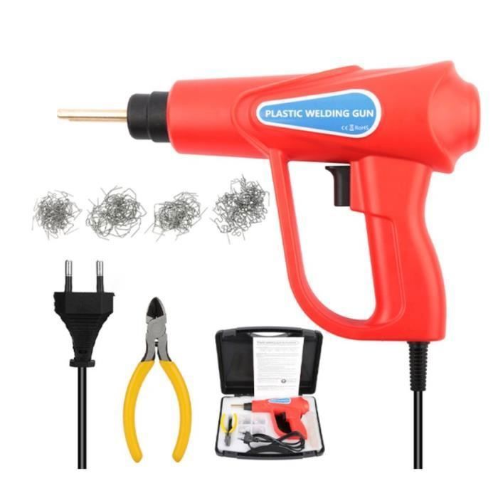 Machine de Soudage En Plastique de Voiture, Kit de Réparation de Pare-chocs de Soudage, Soudeur Pistolet de Réparation 70W EU-rouge