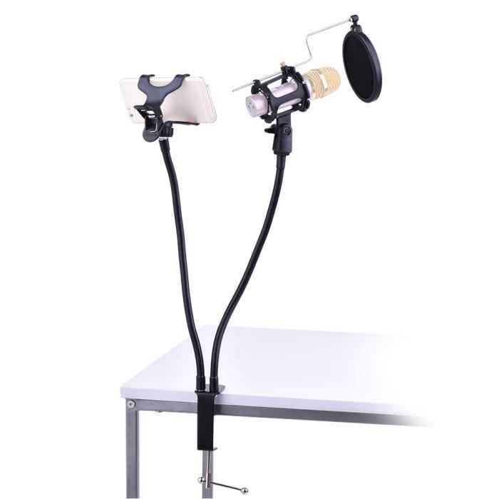 Téléphone professionnel Support de microphone Support de support Support de support Kit Réglage d'angle de 360 degrés pour MV St