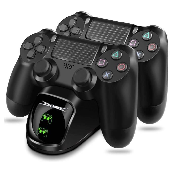 DOUBLE CHARGEUR POUR PS4 MANETTE SANS FIL NOIR