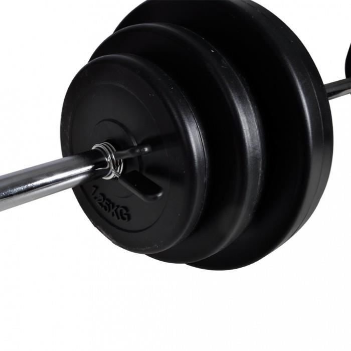 Barres pour barres a disque Kit de barre d'haltere et 2 halteres 30,5 kg