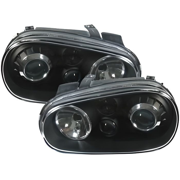 2 FEUX PHARE AVANT NOIR VW GOLF 4 LOOK R32