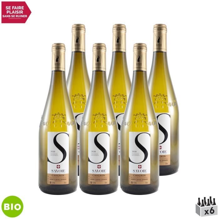 Vin de Savoie Chignin Blanc 2020 - Bio - Lot de 6x75cl - André et Michel Quenard - Vin AOC Blanc de Savoie - Bugey