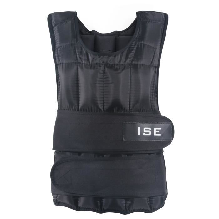 ISE Gilet lesté réglable de 15kg Poids gilets pour Poids Entrainement Musculation Exercice
