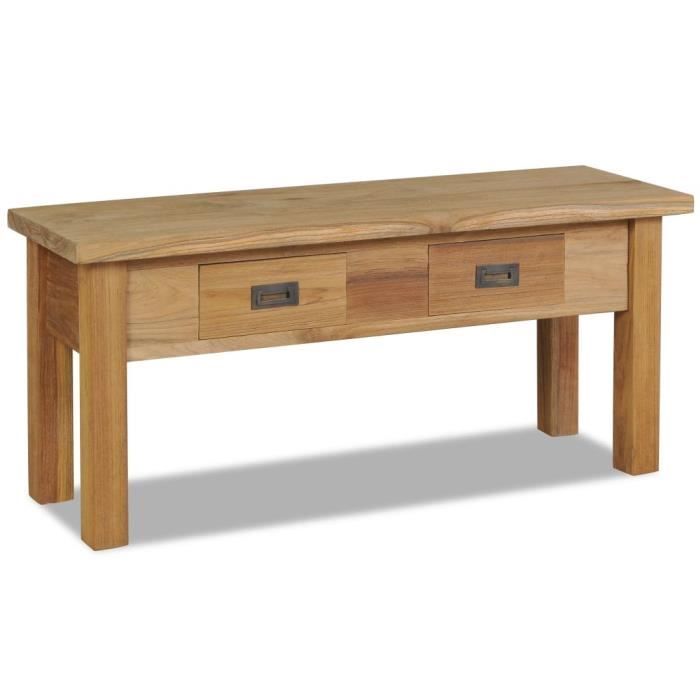 Banc d'entrée Teck massif 90 x 30 x 40 cm