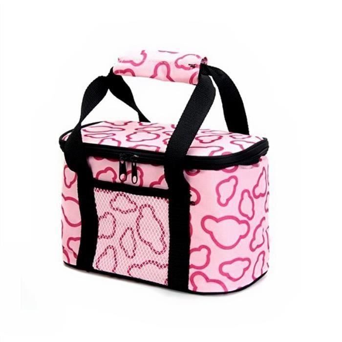 Doublure imperméable portable Lunchbox Bag Tote Lunch Sac isotherme isolé Sac de transport pour Voyage - pique-nique (rose)