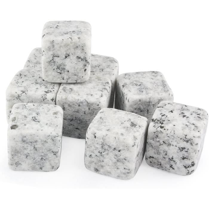 Glaçons réutilisables,Pierres à Whisky 12 Pièces,Pierre Stéatite Naturellem,Réutilisables,Pierres à Whisky,Ensemble de12 pièces