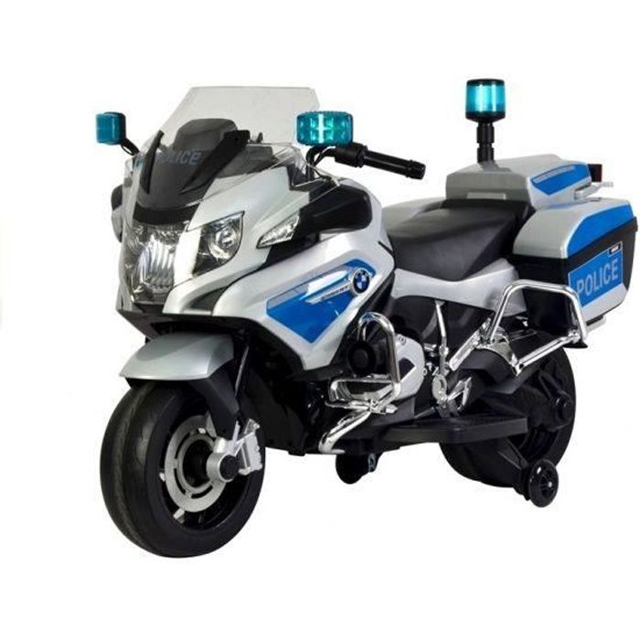 Moto électrique 12V BMW Police Grise