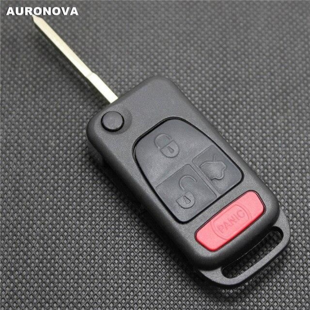 coque de clé pliante de remplacement Pour MERCEDES BENZ C E S ML W140 3 + 1 boutons, petite tête de voiture, clé à dist*QK4869