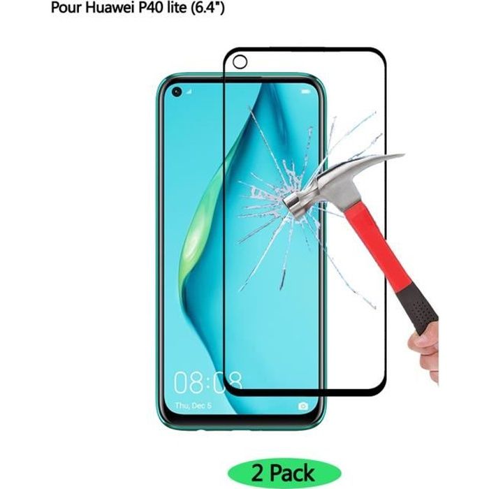 2 Pack Verre Trempé Huawei P40 Lite Protection écran HD Full Vitre Protecteur d'écran Huawei P40 Lite