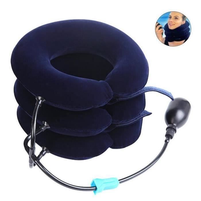 PRETTY SEE Traction Appareil Collier Cervical vertèbres Tracteur Puissant Masseur de Vertèbres Cervicales, Taille Ajustable 3 couch