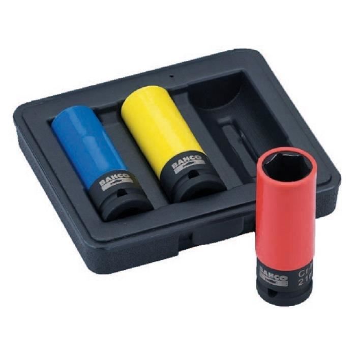 BAHCO Set de 3 douilles à choc 17/19/21 mm BWSS12P3