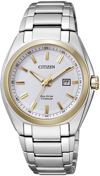 Citizen - EW2214-52A - Montre Femme - Quartz Analogique - Cadran Blanc - Bracelet Titane Argent