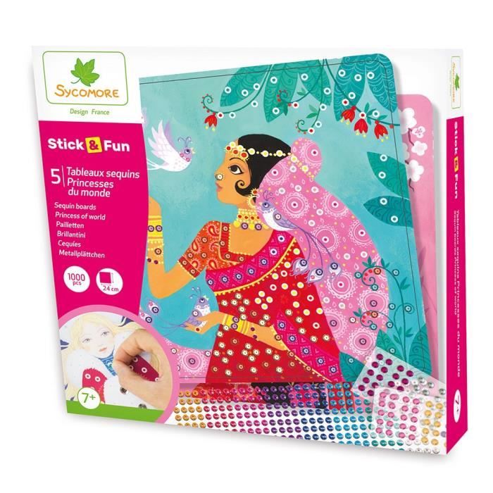 SYCOMORE -STICK’N FUN SEQUINS PRINCESSES DU MONDE