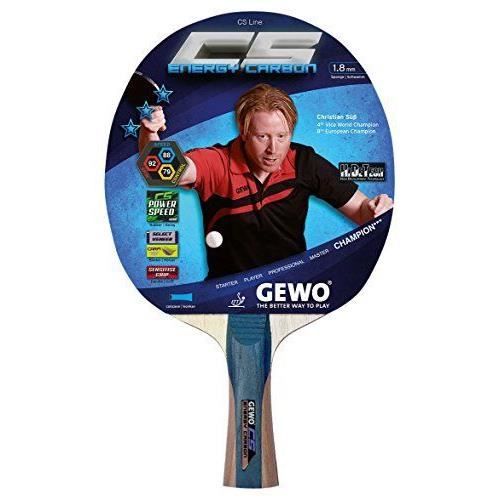 GEWO adultes Raquette CS Energy carbone développé par Christian douce Raquette de tennis de table, gris/marron,