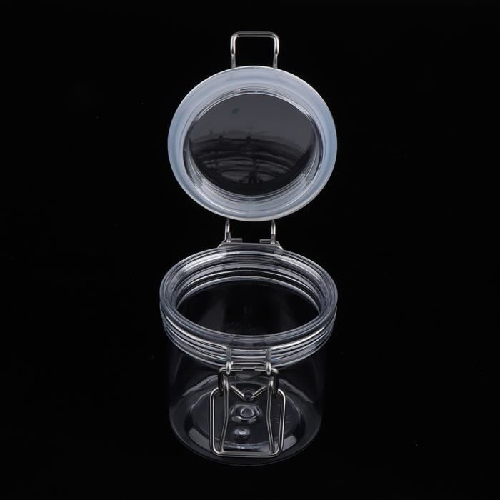 Pot Vide Rond en Plastique Transparent avec Couvercle Cosmetic Container Rangement pour Crèmes Stockage Onguents Toners 200g