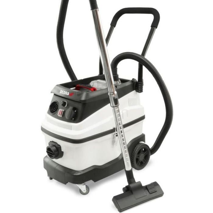 DTOOLS - Aspirateur eau et poussière - 1600 W + prise 2000W - Cuve inox capacité 30 L - Aspirateur atelier - Filtre HEPA