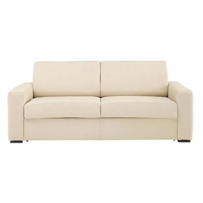 Canapé convertible EXPRESS 140cm DREAMER polyuréthane beige,. matelas 16 cm ecru Cuir Inside75