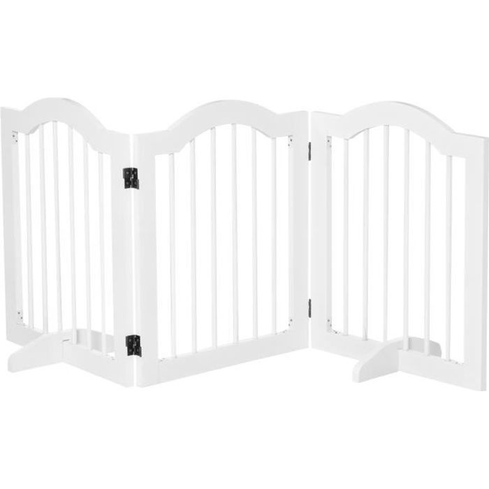 Barrière modulable pliable barrière de sécurité 154,5L x 61H cm MDF blanc