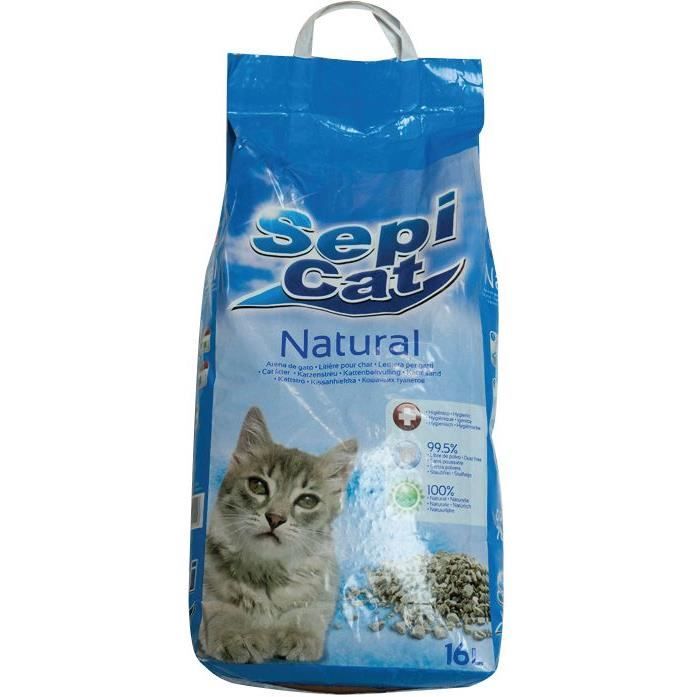 SEPICAT Litière pour chat - 16 L - Nature