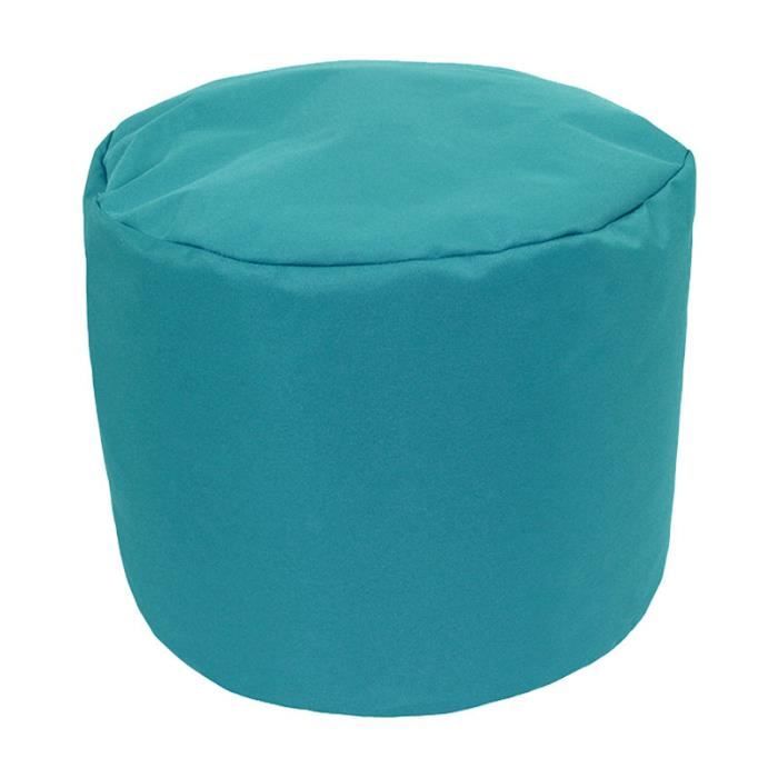 Pouf à tout ROND Intérieur-Extérieur (Diam. 40x30cm) Bleu canard