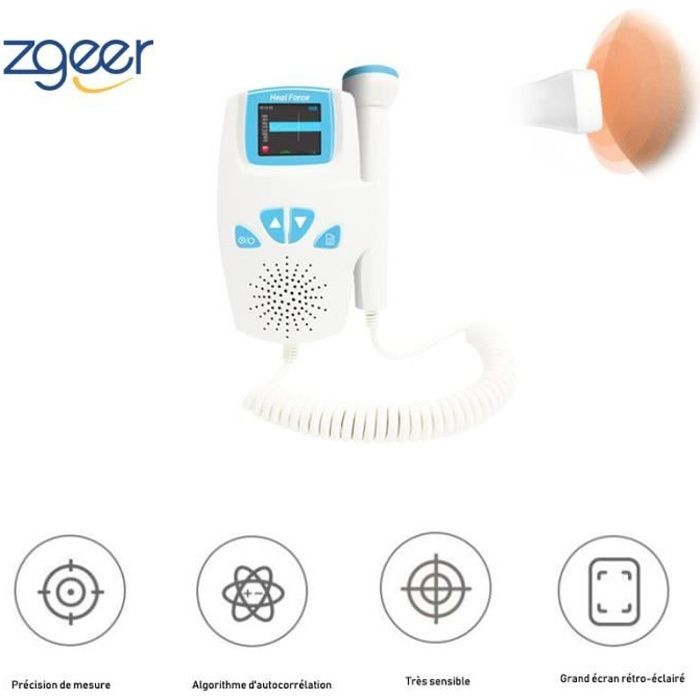 moniteur fréquence cardiaque bebe fœtale amplificateur doppler grossesse echographie professionnel appareil instrument examen
