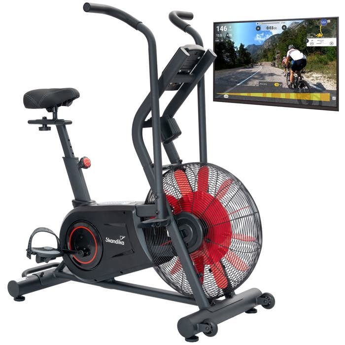 Airbike Skandika Cykling Air Velo d appartement connecte avec resistance a l air 7 programmes HIIT max. 135 kg Fitness Bike Cdiscount Sport