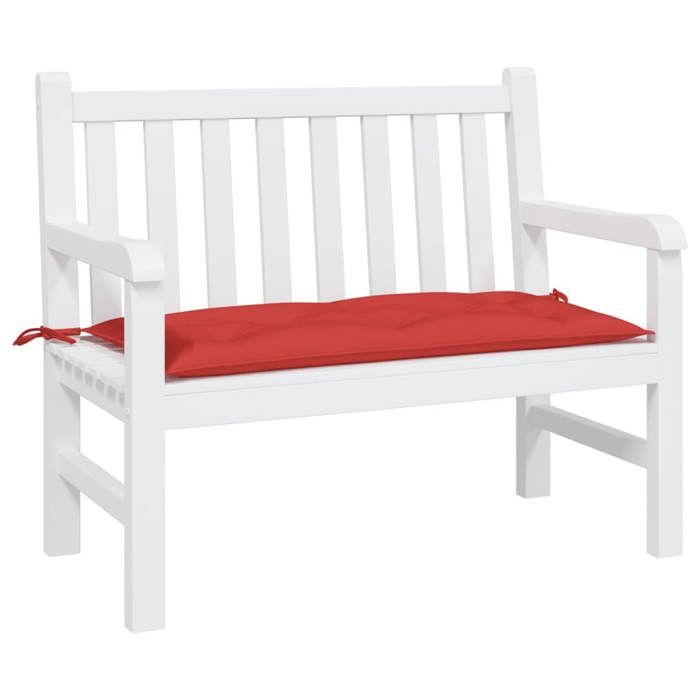 vidaXL Coussin de Banc de Jardin Revêtement de Banc avec Jeux de Cordes Coussin dExtérieur Imperméable Rouge 100x50x7 cm 361570