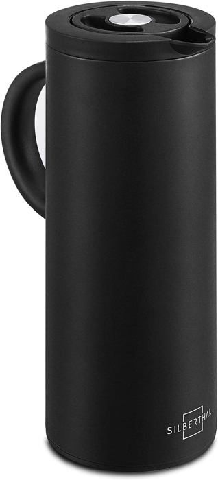 Pichet Isotherme GeRRiT 1.5L - Carafe Café/thé Thermos Sous Vide, Intérieur Verre, Isolation 24h, Bec Verseur Anti-goutte, Couleur Beige