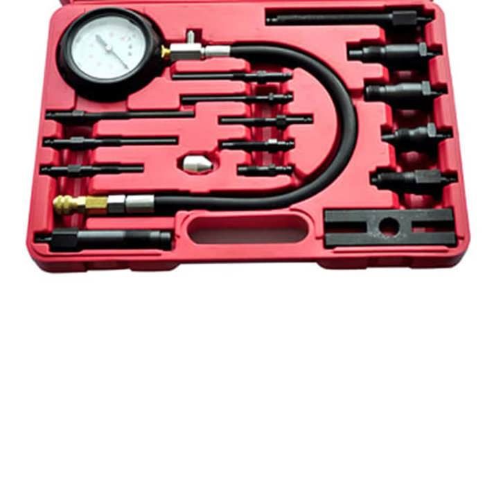 WiMas 11PCS Testeur De Compression Moteur Essence - Coffret Complet Avec Manomètre 0-300 PSI