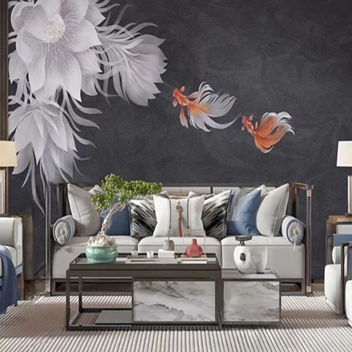 Runa Art Papier Peint Intissé Coeur De Fleurs Feng Shui 352 X