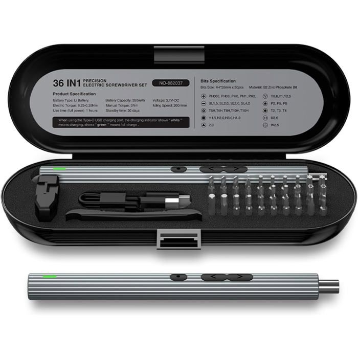 Kit Tournevis électrique De Précision 78 En 1 – Avec 56 Embouts, écran LED, 5 Vitesses – Pour Téléphone, Ordi, Montre… - 9