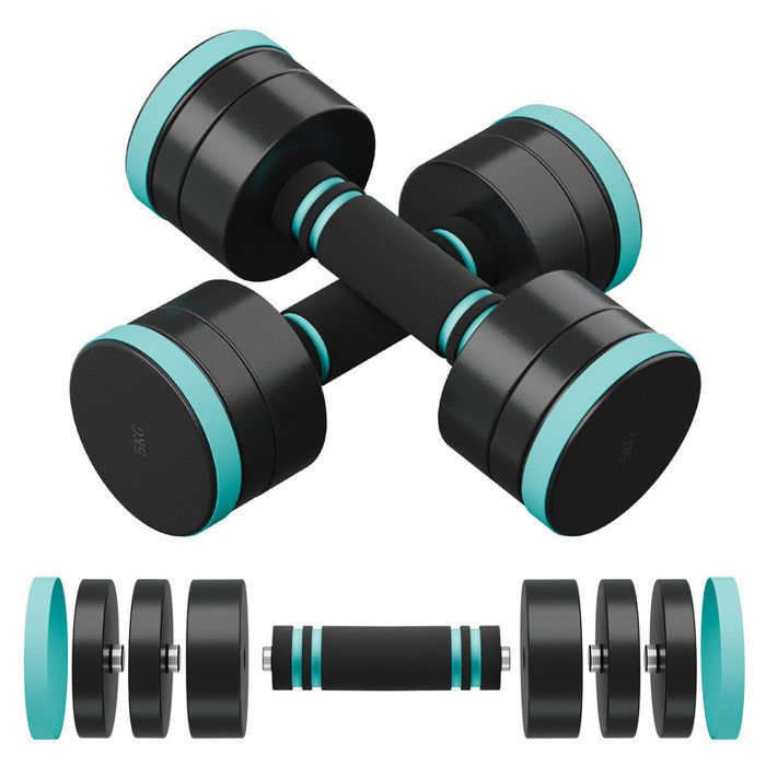 Lot de 2 Haltères en Acier 5kg 10kg