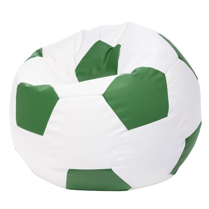 Football Pouf M en Simili Cuir Pouf Fauteuil Gaming Enfant 65x45cm Vert - Ecopuf