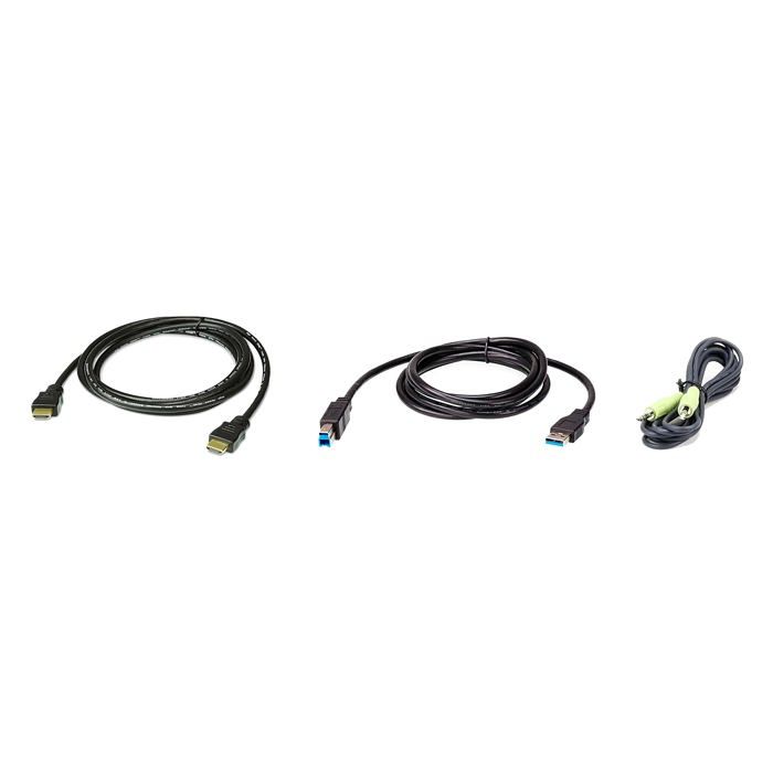 Kit de câbles HDMI KVM - ATEN - USB 3.0 - Noir - 18 m - Connexion vidéo HDMI - Clavier/souris USB - Audio intégré