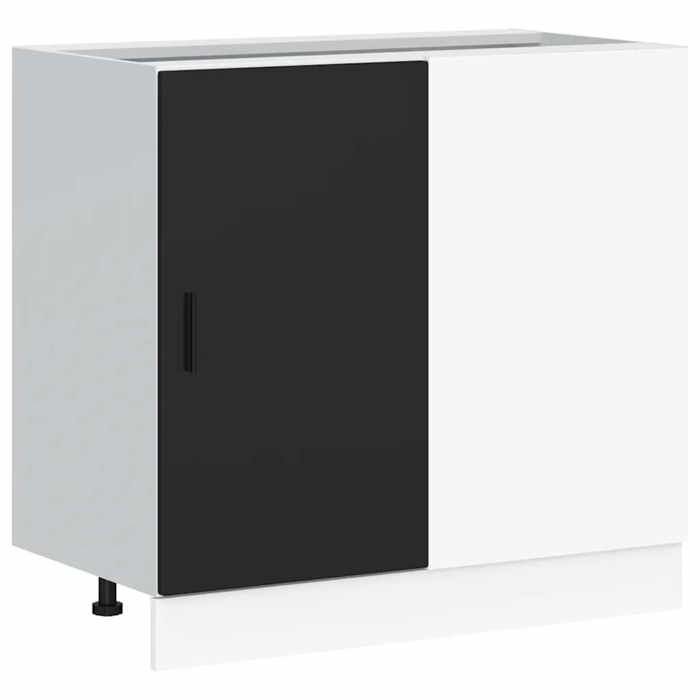 Meuble sous évier en bois dingénierie - vidaxl - 86x46x815 cm - Noir - Capacité de rangement généreuse