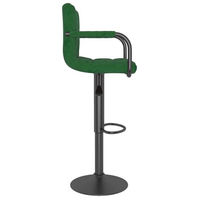 TOP 2026 Tabourets de bar lot de 2 - Meuble de bar - pour 2 personnes - vert foncé velours - 48x47x(90-111) cm TT504