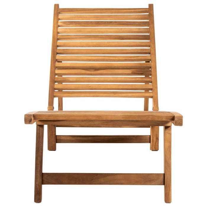 SALE 2026Transat de soleil/plage Brun - Chaise longue Bois de teck solide55x161x69cm 11.6 Kg 558843