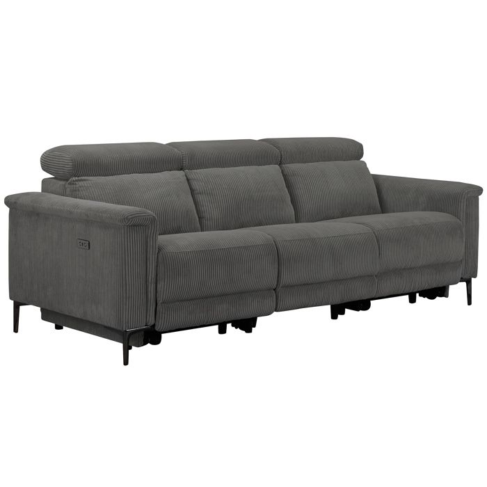 Lund-canapé 3 Places Avec 2 Relax Électriques En Tissu Anthracite Lund-canapé 3 Places Avec 2 Relax Électriques En Tissu Anthracite