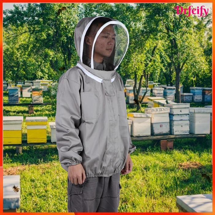 Veste dapiculture - AKOZON - Combinaison anti-abeilles - Capuche détachable - Voile HD - Poignets élastiques